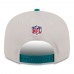 Бейсболка Miami Dolphins New Era Stone/Aqua 2024 Sideline Historic 9FIFTY