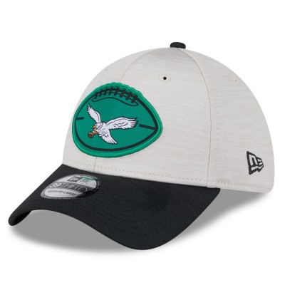 Бейсболка Philadelphia Eagles New Era 2024 Sideline Historic 39THIRTY - Stone/Black