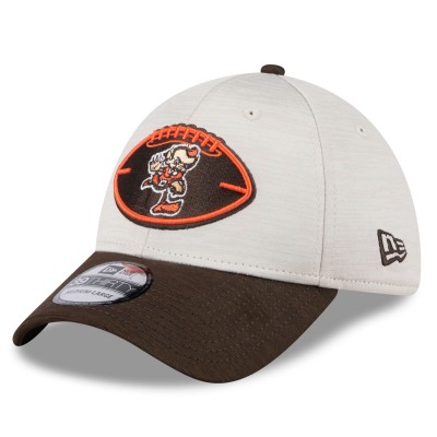 Бейсболка Cleveland Browns New Era Stone/Brown 2024 Sideline Historic 39THIRTY