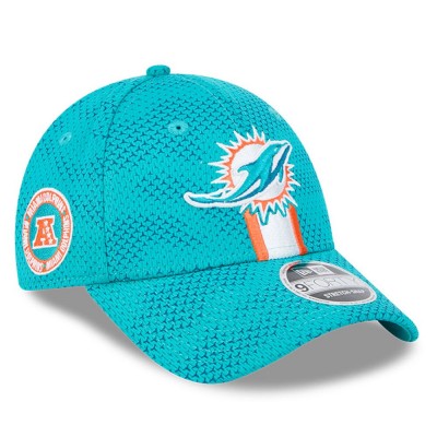 Miami Dolphins New Era Aqua 2024 Sideline 9FORTY Stretch-Snap Hat