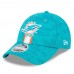 Miami Dolphins New Era Aqua 2024 Sideline 9FORTY Stretch-Snap Hat