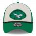 Бейсболка Philadelphia Eagles New Era 2024 Sideline Historic 9FORTY A-Frame Trucker - Stone/Kelly Green