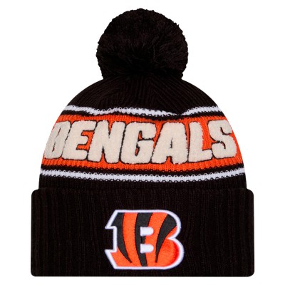 Шапка с помпоном Cincinnati Bengals New Era Black 2024 Sideline