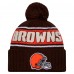 Шапка с помпоном Cleveland Browns New Era Brown 2024 Sideline