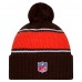 Шапка с помпоном Cleveland Browns New Era Brown 2024 Sideline