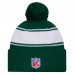 Шапка с помпоном New York Jets New Era Green 2024 Sideline