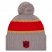 Kansas City Chiefs New Era 2024 Sideline Sport Cuffed Knit Hat with Pom - Gray