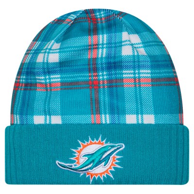 Шапка Miami Dolphins New Era Aqua Sideline Statement Cuffed Knit