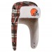 Cleveland Browns New Era Brown Sideline Plaid Sherpa Trapper Hat