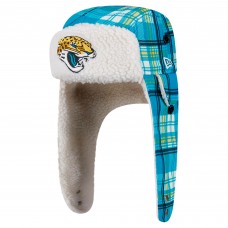 Jacksonville Jaguars New Era Teal Sideline Plaid Sherpa Trapper Hat