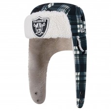 Las Vegas Raiders New Era Black Sideline Plaid Sherpa Trapper Hat