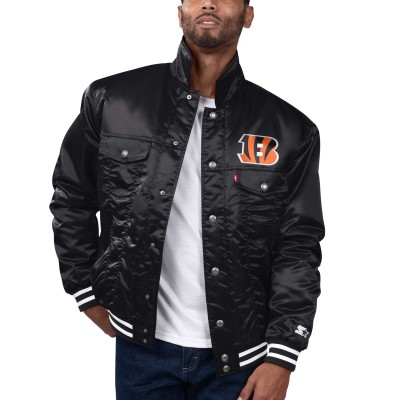 Куртка на кнопках Cincinnati Bengals Levi’s x Starter Silver Tab Trucker - Black
