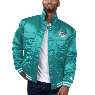 Куртка на кнопках Miami Dolphins Levi’s x Starter Silver Tab Trucker - Aqua