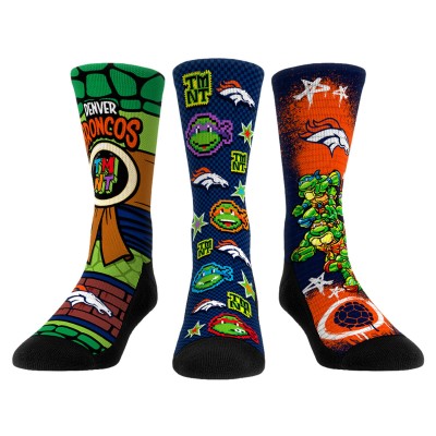 Три пары носков Denver Broncos Rock Em Socks Unisex TMNT - Navy