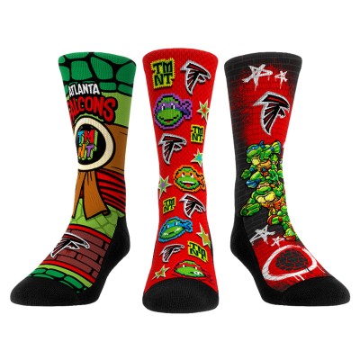 Три пары носков Atlanta Falcons Rock Em Socks Unisex TMNT - Red