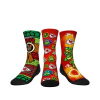 Три пары носков Kansas City Chiefs Rock Em Socks Youth TMNT - Red