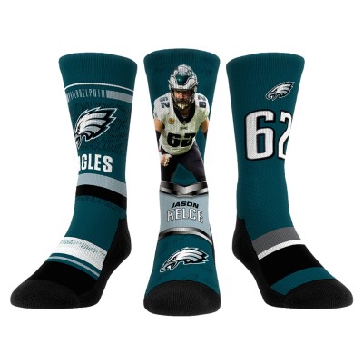 Три пары носков Jason Kelce Philadelphia Eagles Rock Em Socks Unisex