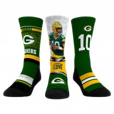 Три пары носков Jordan Love Green Bay Packers Rock Em Socks Unisex