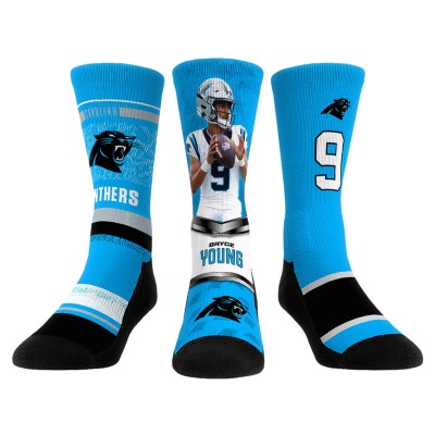 Три пары носков Bryce Young Carolina Panthers Rock Em Socks Unisex