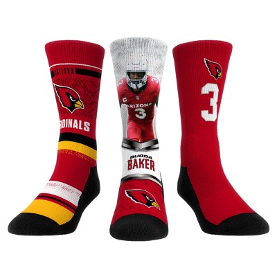 Три пары носков Budda Baker Arizona Cardinals Rock Em Socks Unisex