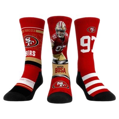 Три пары носков Nick Bosa San Francisco 49ers Rock Em Socks Unisex
