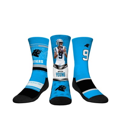 Подростковая Carolina Panthers Bryce Young Rock Em Socks 3-Pack Crew Sock Set