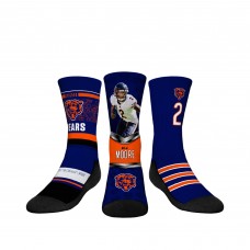 Подростковая Chicago Bears D.J. Moore Rock Em Socks 3-Pack Crew Sock Set Подростковая Chicago Bears D.J. Moore Rock Em Socks 3-Pack Crew Sock Set