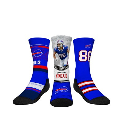 Подростковая Buffalo Bills Dalton Kincaid Rock Em Socks 3-Pack Crew Sock Set