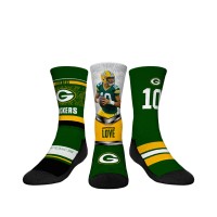 Три пары носков Jordan Love Green Bay Packers Rock Em Socks Youth