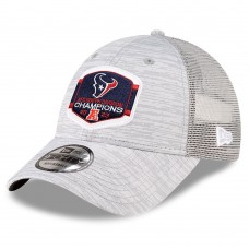 Бейсболка Houston Texans New Era 2023 AFC South Division Champions Locker Room Trophy Collection 9FORTY Trucker - Heather Gray