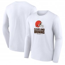 Футболка с длинным рукавом Cleveland Browns Team Lockup - White
