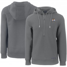 Los Angeles Rams Cutter & Buck Primary Mark Roam Eco Recycled Half-Zip Pullover Hoodie - Gray
