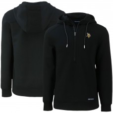 Minnesota Vikings Cutter & Buck Black Primary Mark Roam Eco Recycled Half-Zip Pullover Hoodie