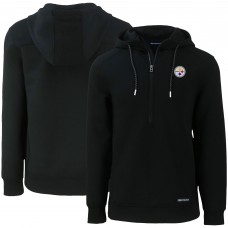 Pittsburgh Steelers Cutter & Buck Black Primary Mark Roam Eco Recycled Half-Zip Pullover Hoodie