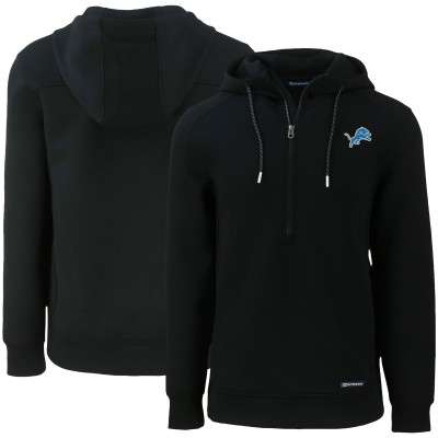 Толстовка Detroit Lions Cutter & Buck Black Primary Mark Roam Eco Recycled Half-Zip