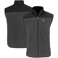 Minnesota Vikings Cutter & Buck Gray Primary Mark Cascade Eco Sherpa Fleece Full-Zip Vest