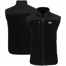 Los Angeles Rams Cutter & Buck Primary Mark Cascade Eco Sherpa Fleece Full-Zip Vest - Black