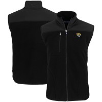 Jacksonville Jaguars Cutter & Buck Black Primary Mark Cascade Eco Sherpa Fleece Full-Zip Vest