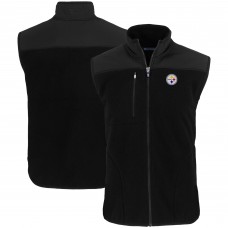 Pittsburgh Steelers Cutter & Buck Black Primary Mark Cascade Eco Sherpa Fleece Full-Zip Vest