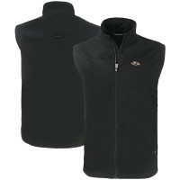 Baltimore Ravens Cutter & Buck Black Primary Mark Eco Recycled Full-Zip Vest