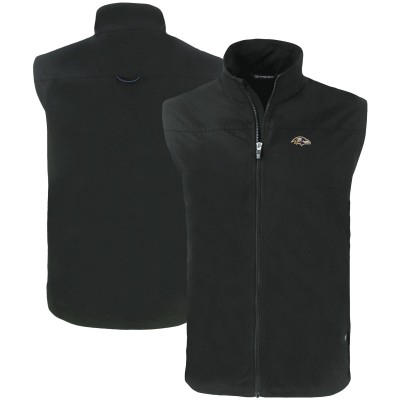 Baltimore Ravens Cutter & Buck Black Primary Mark Eco Recycled Full-Zip Vest