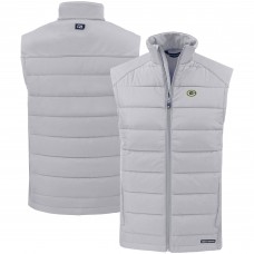 Green Bay Packers Cutter & Buck Gray Primary Mark Evoke PrimaLoft Hybrid Eco Softshell Recycled Full-Zip Vest