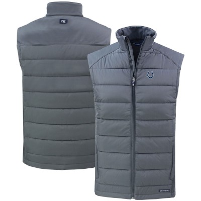 Indianapolis Colts Cutter & Buck Gray Primary Mark Evoke PrimaLoft Hybrid Eco Softshell Recycled Full-Zip Vest