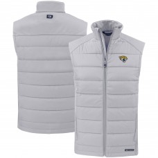 Jacksonville Jaguars Cutter & Buck Gray Primary Mark Evoke PrimaLoft Hybrid Eco Softshell Recycled Full-Zip Vest