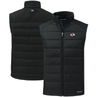 Los Angeles Rams Cutter & Buck Primary Mark Evoke PrimaLoft Hybrid Eco Softshell Recycled Full-Zip Vest - Black