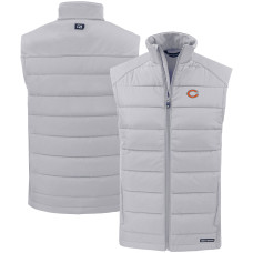 Жилетка Chicago Bears Cutter & Buck Gray Primary Mark Evoke PrimaLoft Hybrid Eco Softshell Recycled Full-Zip