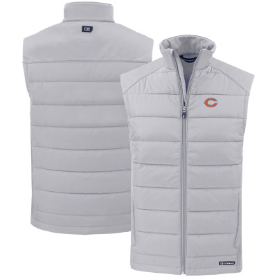 Жилетка Chicago Bears Cutter & Buck Gray Primary Mark Evoke PrimaLoft Hybrid Eco Softshell Recycled Full-Zip