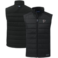 Atlanta Falcons Cutter & Buck Black Primary Mark Evoke PrimaLoft Hybrid Eco Softshell Recycled Full-Zip Vest