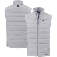 Baltimore Ravens Cutter & Buck Gray Primary Mark Evoke PrimaLoft Hybrid Eco Softshell Recycled Full-Zip Vest