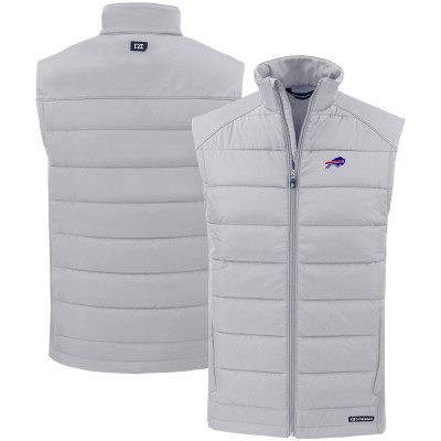 Жилетка Buffalo Bills Cutter & Buck Gray Primary Mark Evoke PrimaLoft Hybrid Eco Softshell Recycled Full-Zip
